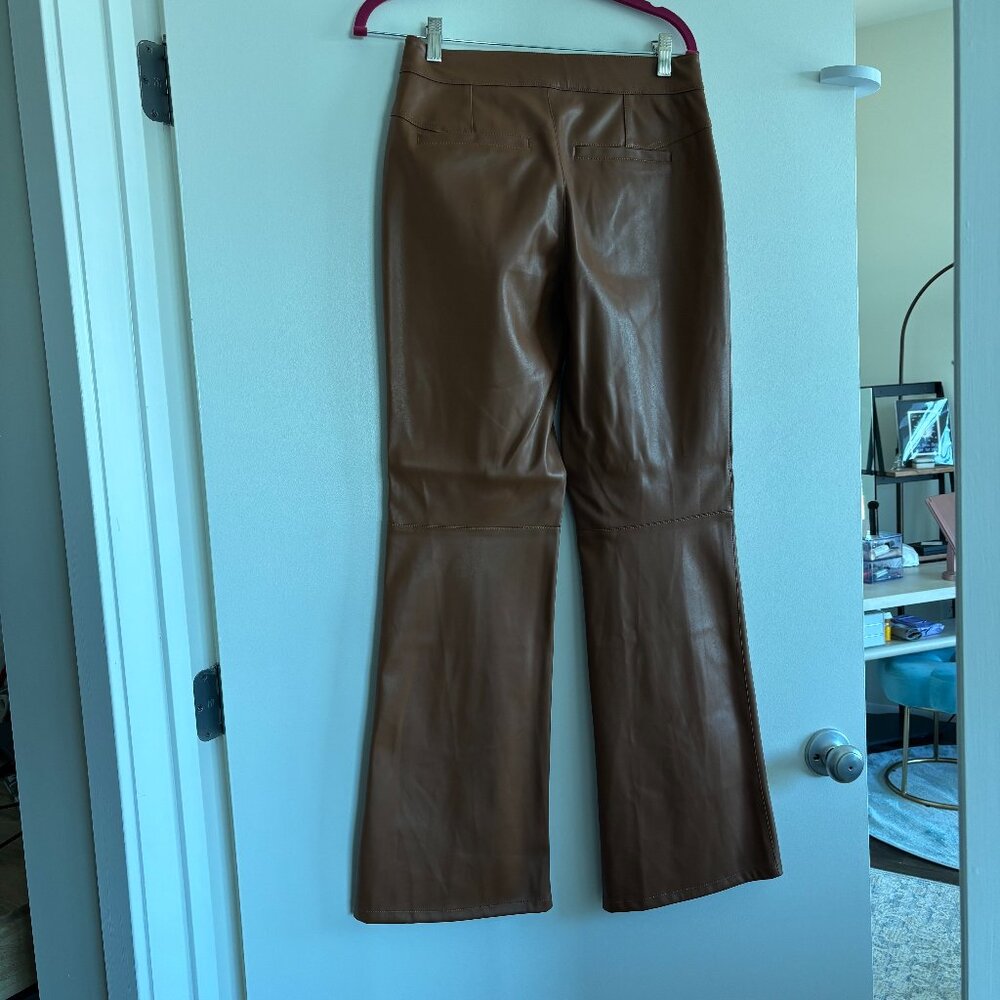 NWT Free People High Waist Faux Leather Flare Pants 6 - Picture 2 of 6